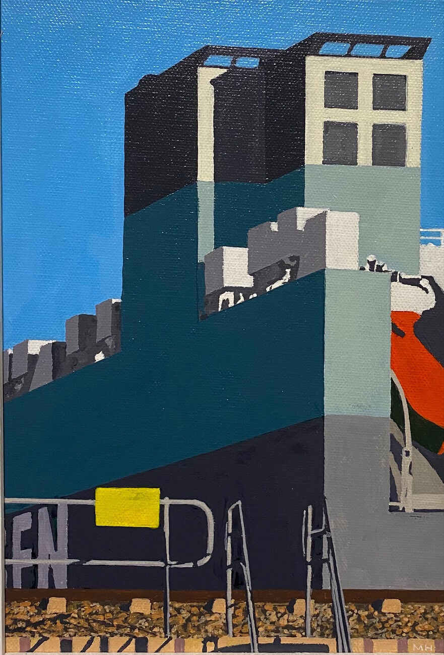 Fremantle Harbour, Walle at the Wharf #6 $400 20cm by 30cm Acrylic on canvas