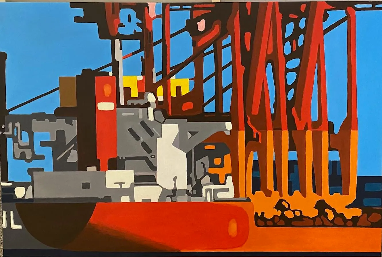 Fremantle Harbour, North Quay Cranes #7 (v2) 60cm by 90cm