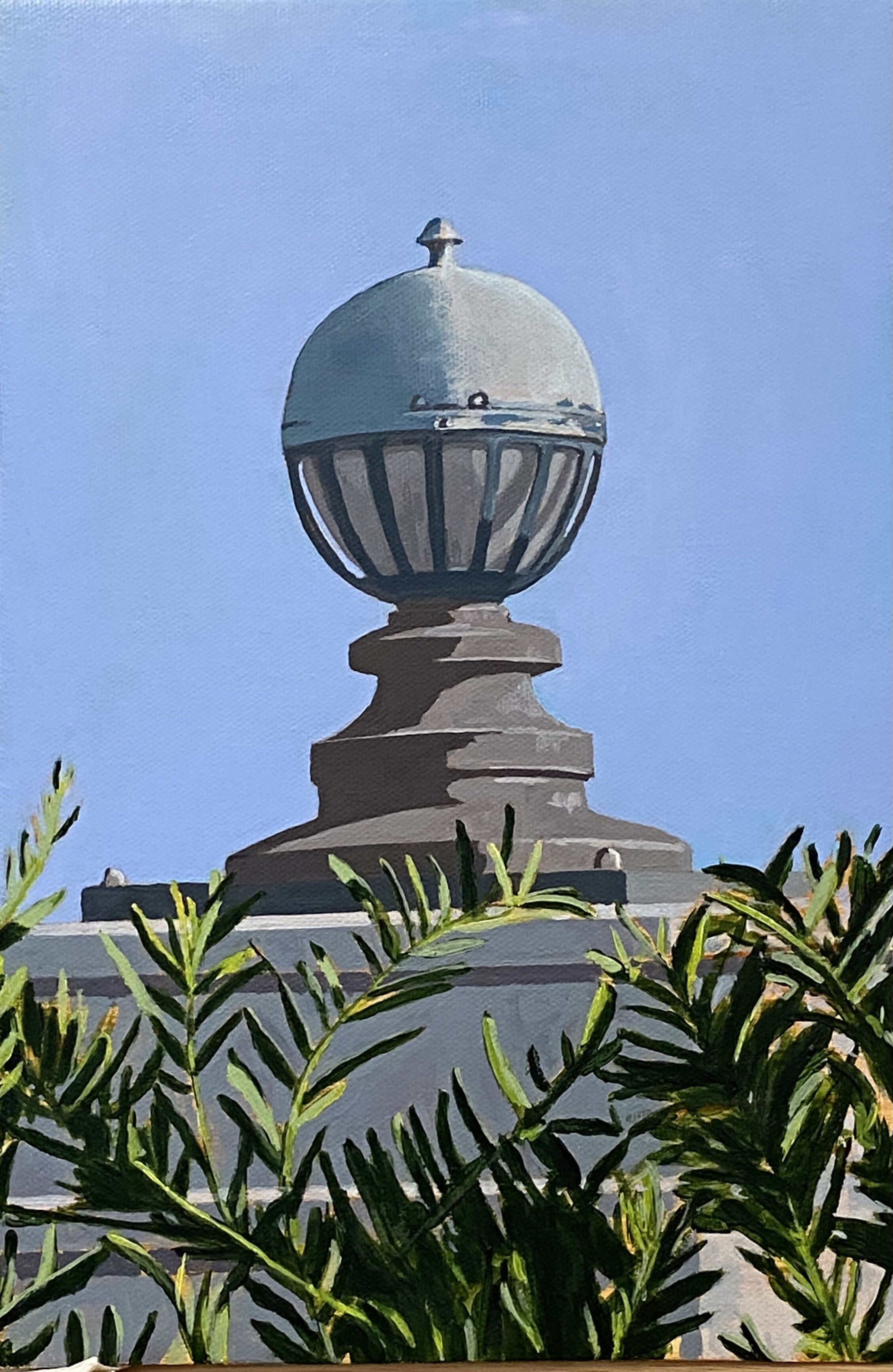 Fremantle Traffic Bridge Dome acrylic on canvas, 30 by 20cm