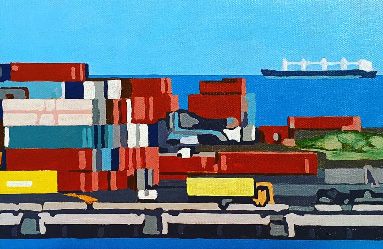 Fremantle Harbour, North Quay #19 (painting)
