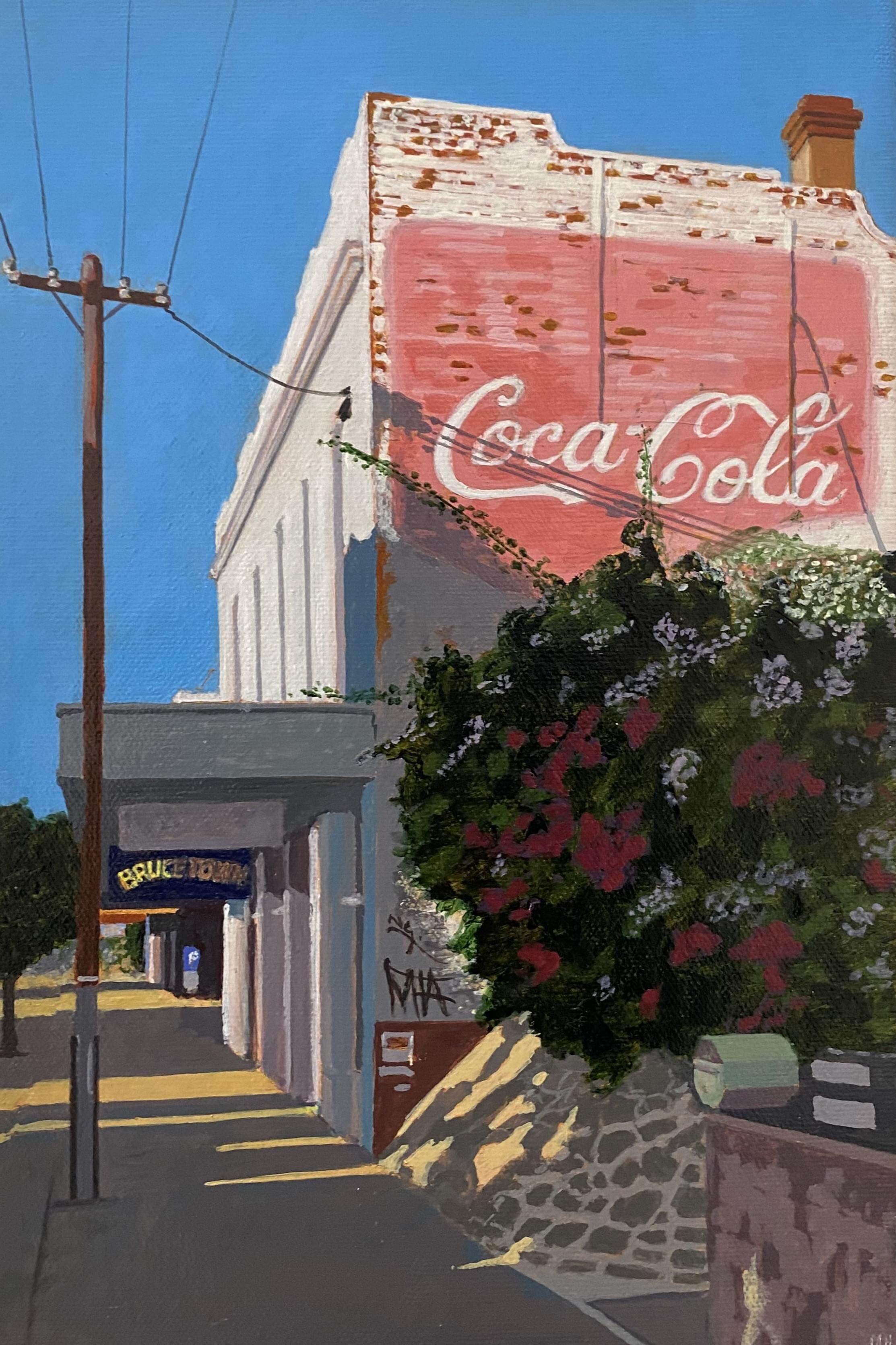 North Fremantle  #5, Bruce Town and the Real Thing. acrylic on canvas 30 by 20