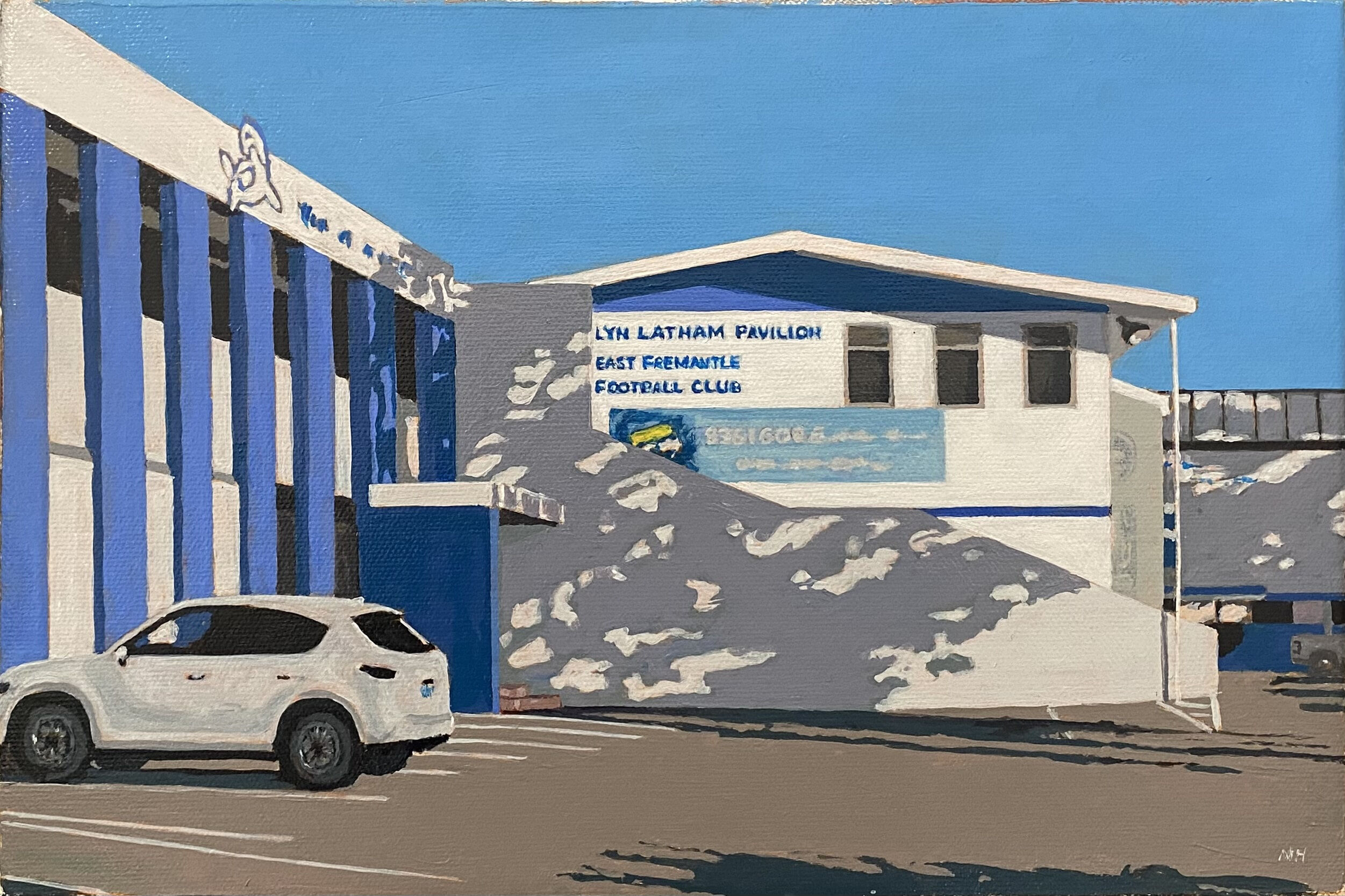 East Fremantle Oval #4 acrylic on canvas 20 by 30cm