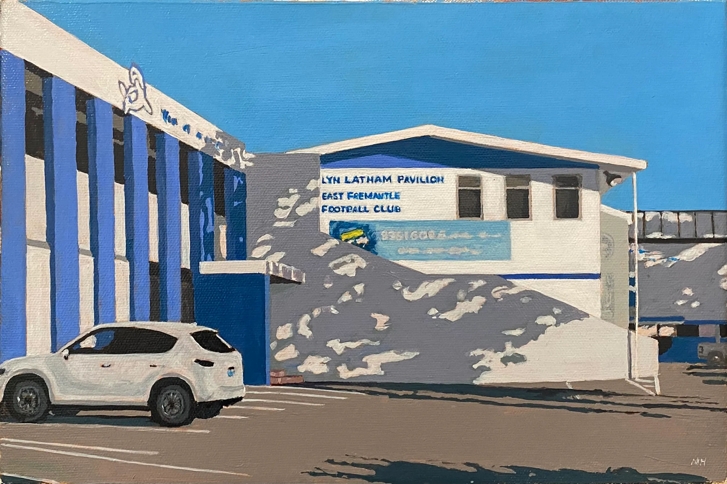 East Fremantle Oval #4 acrylic on canvas 20 by 30cm