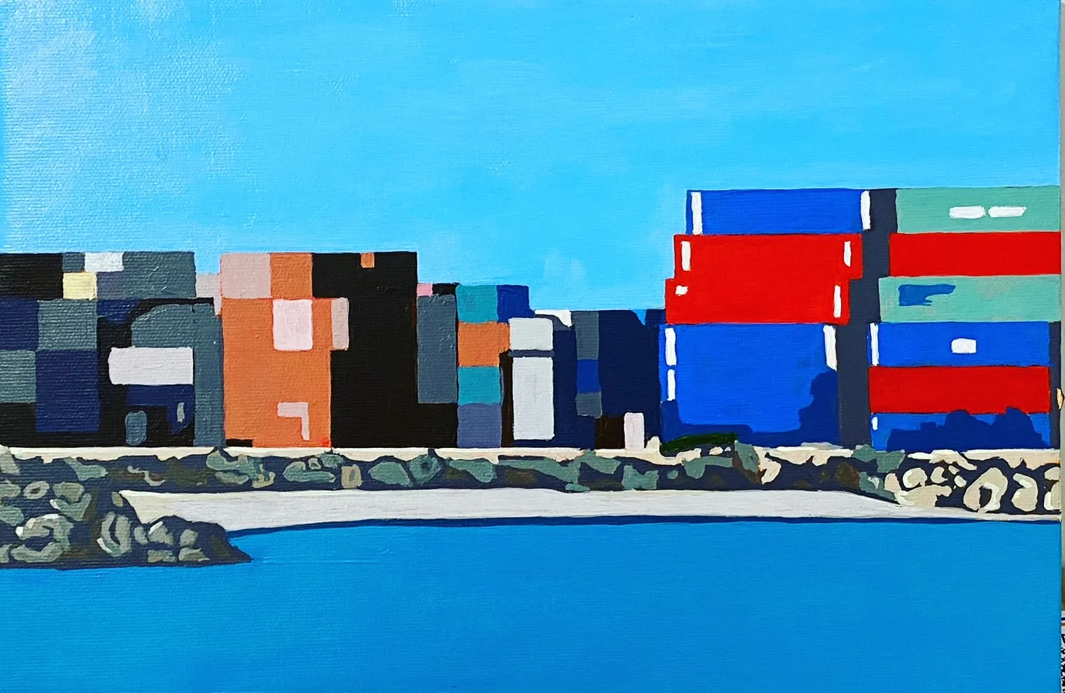 Sandtrax, Fremantle acrylic on canvas 20 by 30cm